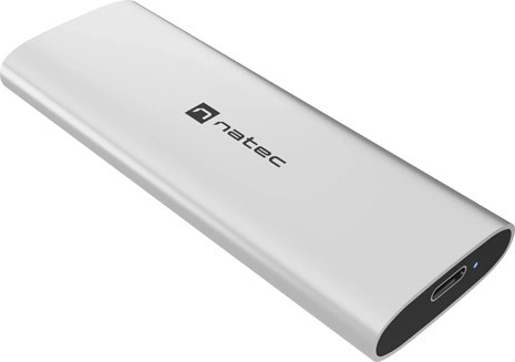 Natec rhino m.2 NVMe lite išorinis dėklas SSD M.2 NVMe/PCIe USB‑C 3.2, arctic silver