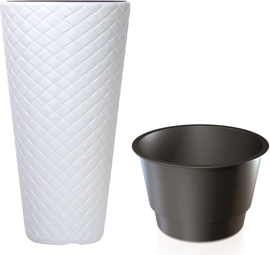 Matuba Slim Planter with Insert 40 cm White