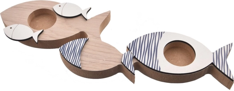 Wooden candle holder Beach 30 × 2 × 9 cm