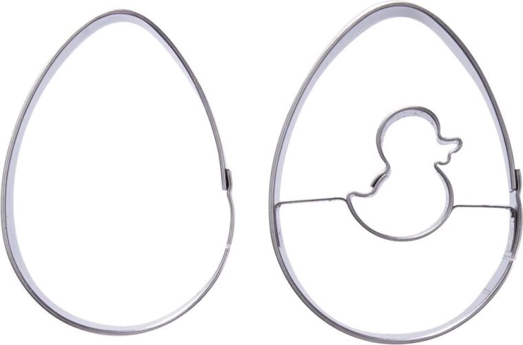Nerūdijančio plieno kiaušinio formos sausainių formelių rinkinys 5,5 cm, 2 vnt.