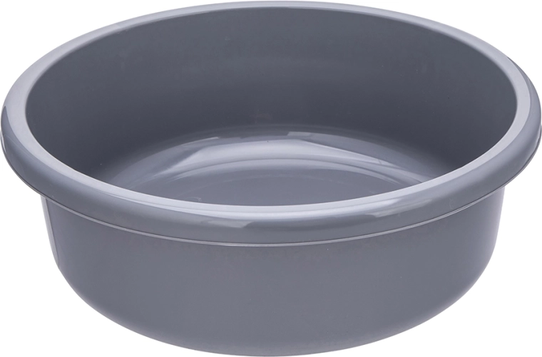 Round Plastic Bowl 13.5 L, Grey