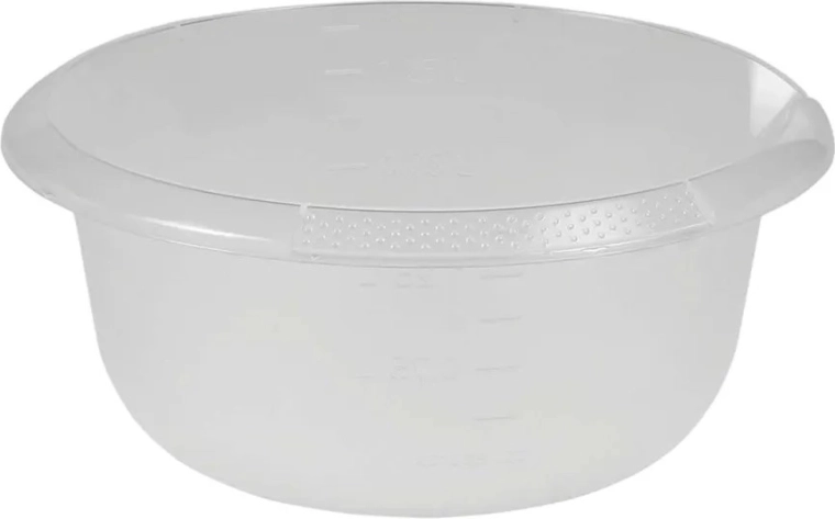 Transparent round bowl with pouring spout 20 cm, 1.5 l