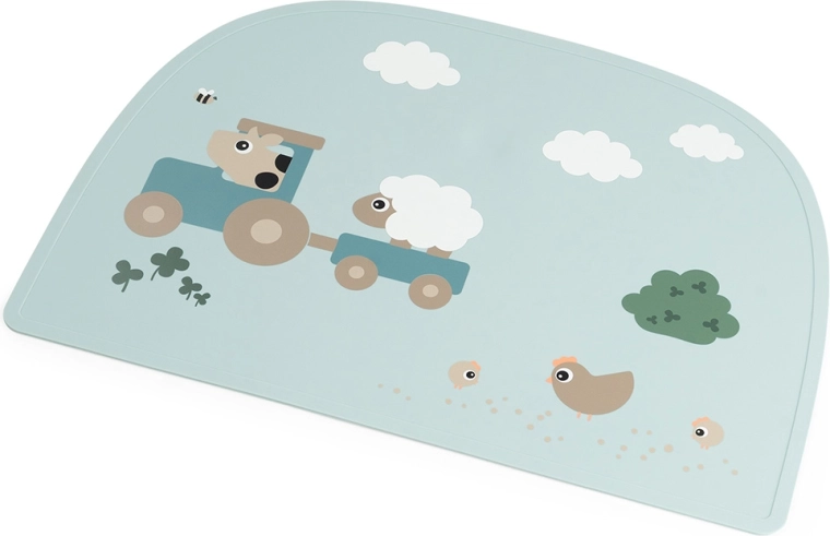 Done by Deer silikoninis stalo kilimėlis Tiny Farm mėlynas