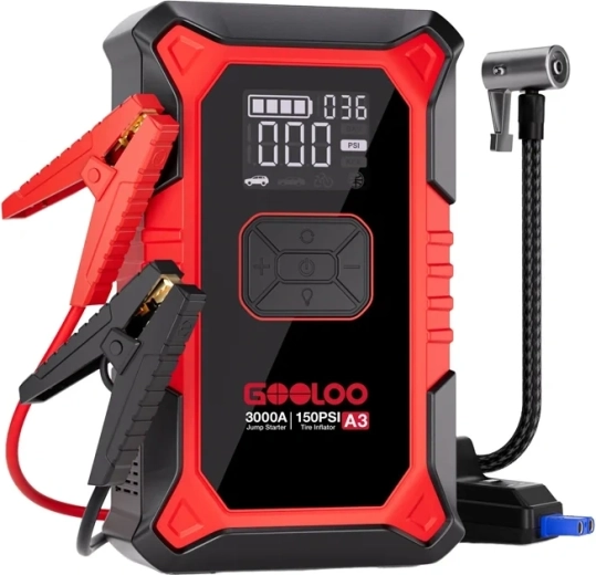 Gooloo A3 2-in-1 jump starter with air compressor