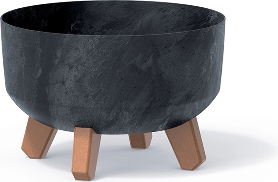 Vazonas ant kojelių su betoniniu efektu 23,5 cm, antracito spalvos