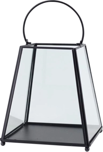 Metal conical lantern with glass 17 × 17 × 19.5 cm