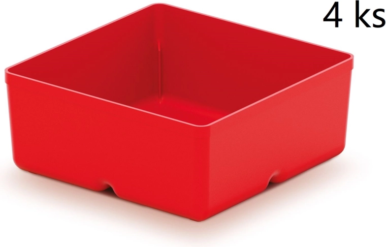4 plastikinių įrankių dėžučių rinkinys Unite Box, raudonos, 110 × 110 × 112 mm