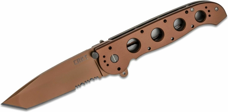 CRKT M16-14D Desert Tanto Pocket Knife, brown anodized aluminum