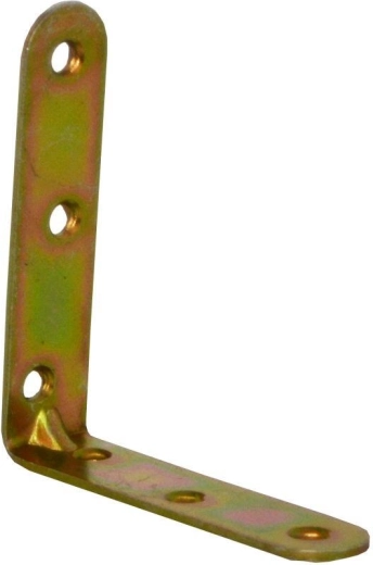 Reinforced angle bracket, yellow zinc-plated, 80 × 18 × 2 mm, pack of 15