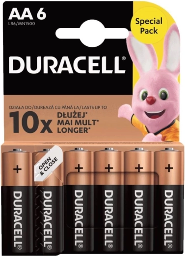 Duracell Basic AA LR6 baterijos, pakuotė 6 vnt.