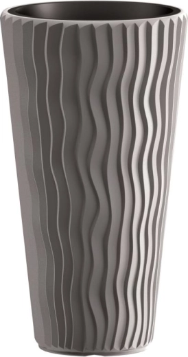 Sandy Slim Flower Pot grey stone with insert