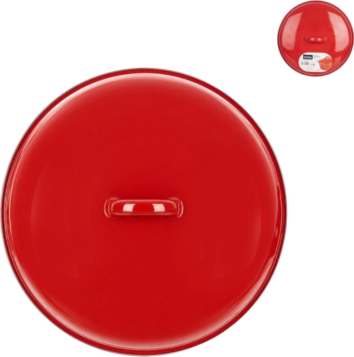 Emaliuotas dangtis su raudonu apvadu 23 cm – 1 vnt.