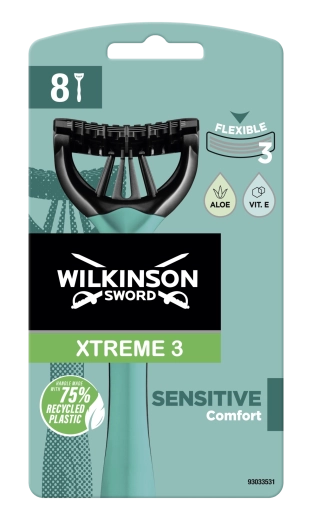 Wilkinson Sword Xtreme 3 Sensitive vienkartiniai skutimosi skustuvai 8 vnt.