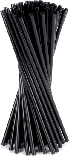 Juodi gėrimų šiaudeliai 22 cm, 50 vnt.