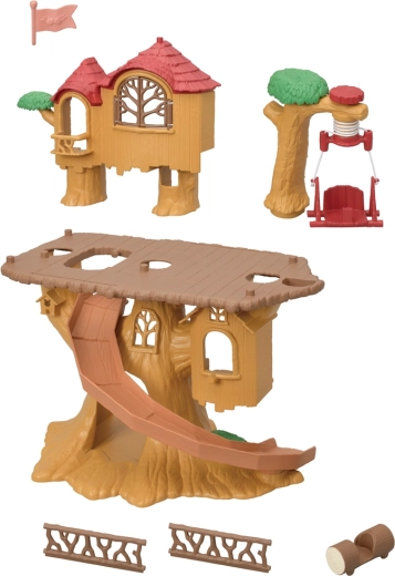 Slide and ride with a wooden log