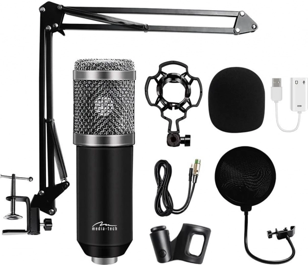 Studio microphone with condenser accessories