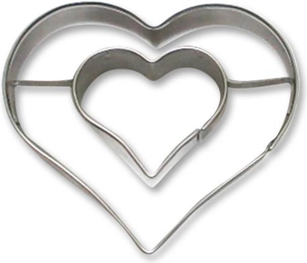 Cookie Cutter – Double Heart Stainless Steel 5–6 cm