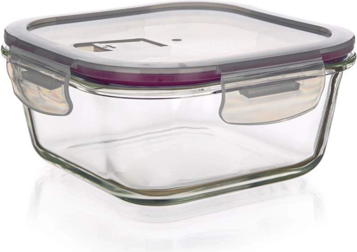 Lora 300 ml Glass Food Jar - burgundy lid