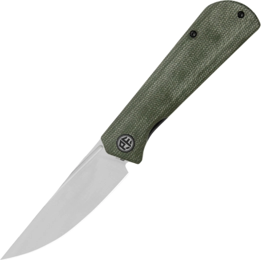 Petrified Fish Viking kišeninis peilis 9,2 cm, satin, žalia Micarta