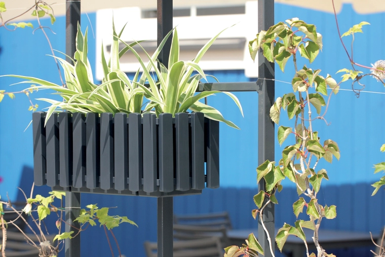 Elegant slat design in anthracite