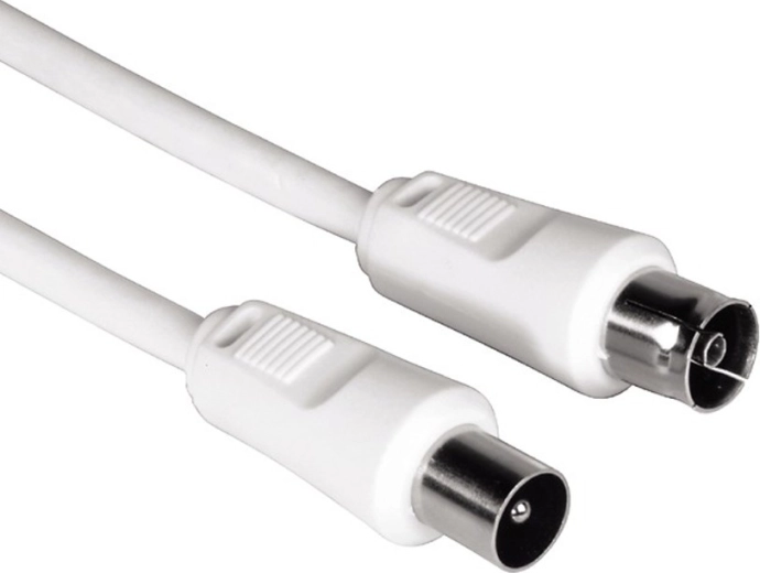 Koaksialinis antenos kabelis 75 dB, 5 m, baltas