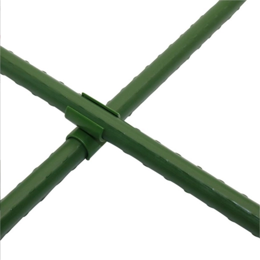 Cross corner connector for 11 mm garden stakes, green (10 pcs)
