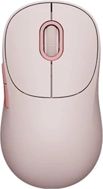 Wireless mouse pink with silent click and dual connectivity