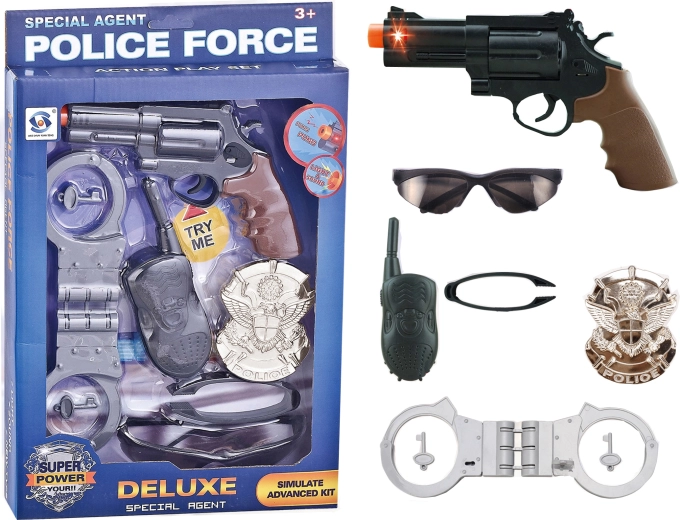 Police toy gun with accessories – 6-piece set
