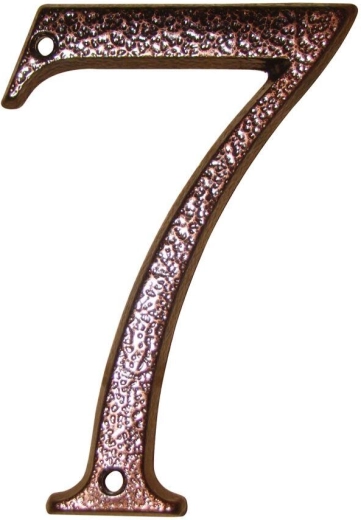 House number 7, brown, zinc