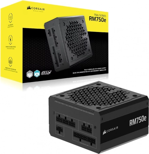 Corsair RM750e – fully modular ATX power supply 750 W, 80 Plus Gold, ATX 3.1 and PCIe 5.1