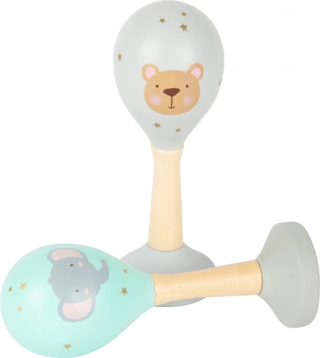 Small foot Wooden Maracas Set Pastel, 2 pcs