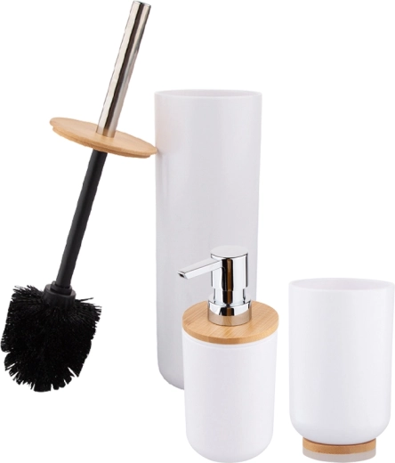 Coordinated accessory set for sink and toilet
