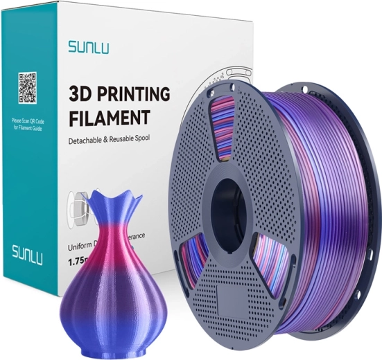 Sunlu PLA+ Silk filament rainbow 02 1.75 mm 1 kg