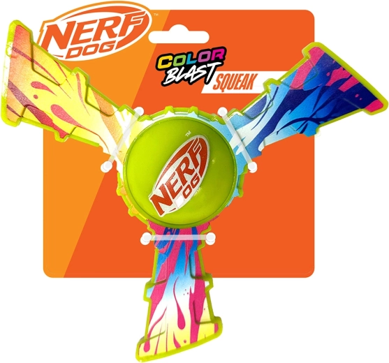Nerf Dog skraidantis žaislas šunims su spalvota rankena 20 cm