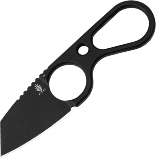 Kizer Bowtie D2 steel neck knife, black