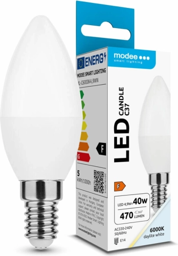 LED žvakės formos lemputė E14 4,9 W 470 lm šaltai balta