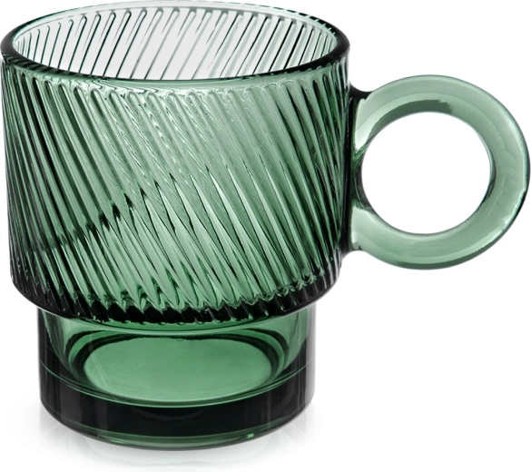 Žalias stiklinis puodelis VERDE 300 ml