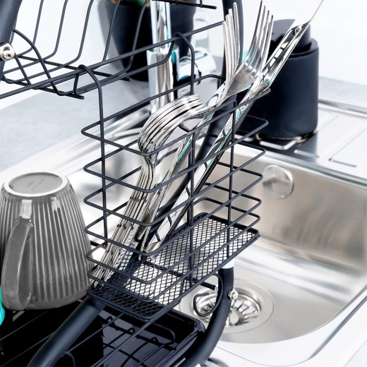 Praktiški laikikliai ir krepšelis stalo įrankiams