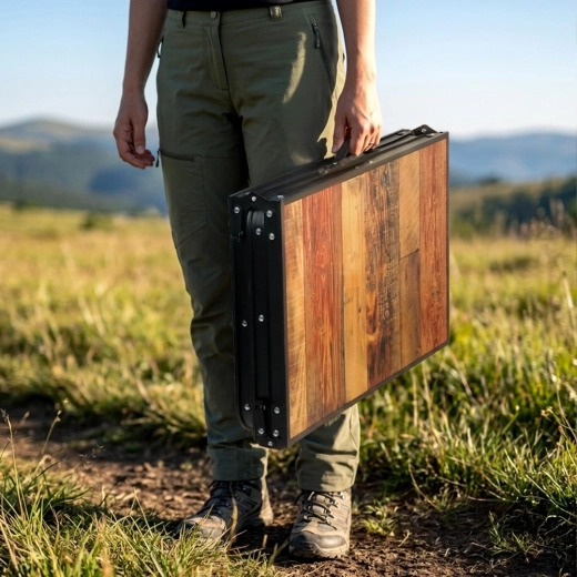 Folds into a compact suitcase