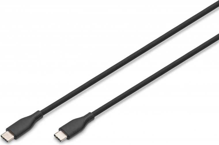 Silikoninis USB-C kabelis – USB-C į USB-C, USB 2.0, 60 W, 0,5 m, juodas