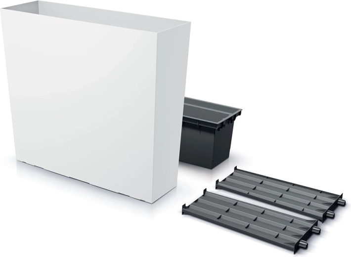 Tall planter URBI CASE T 77 cm white with insert