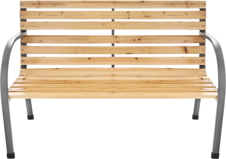 Wooden garden bench with backrest 120 cm for terrace and balcony