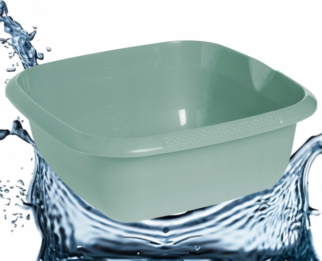 Square bowl Nordic Green 34 × 34 cm, 8 l with pouring spout