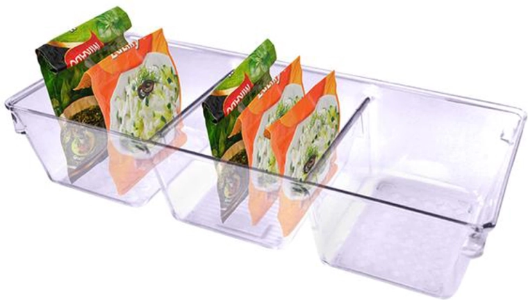 Plastikinis organizatorius su 3 skyreliais 34 × 15 × 7,5 cm