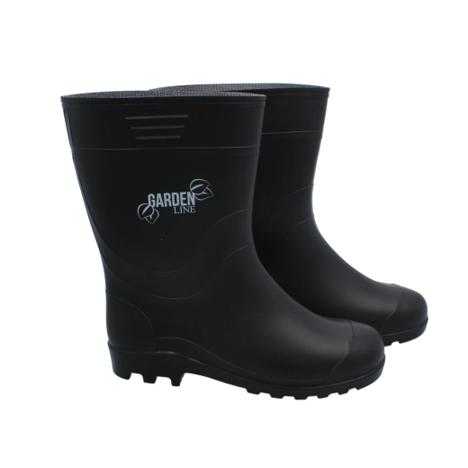 Men's Black PVC Rain Boots – Size 44