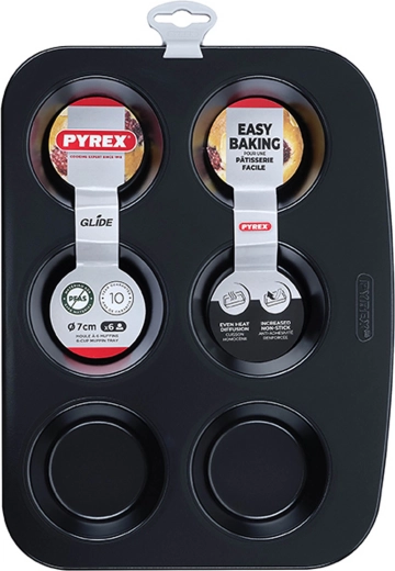 PYREX Muffin Pan, 6 pcs, 6 × 3.5 cm