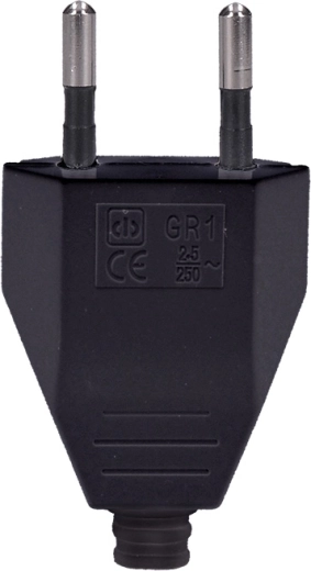 Solight flat Euro plug Type C straight IP20 black - 1 piece