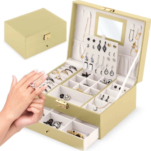 Massido Jewelry Box with Lock – Gold