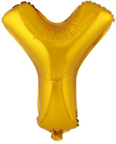 Folinis balionas TORO – raidė Y, 30 cm, auksinis