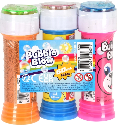 Bubble solution 60 ml – assorted colors, set of 3 pcs